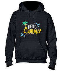 HELLO SUMMER HOODY HOODIE HOLIDAY BEACH CASUAL CLOTHING TOP COOL SLOGAN FUNNY
