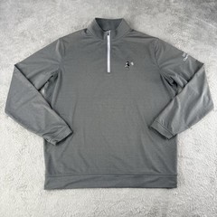 Peter Millar Top Mens Large Gray Crown Sport 1/4 Zip Golf Stanwich Country Club