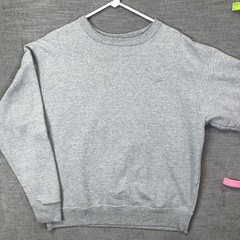 Champion Sweatshirt Mens L Gray Small C Logo Fleece Pullover Solid Crewneck