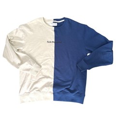 Seek Discomfort Split Crewneck Sweatshirt Large Colorblock Yes Theory Pullover