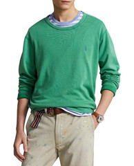 NEW MEN’S M POLO RALPH LAUREN SPA TERRY SWEATSHIRT IN LIFEBOAT GREEN