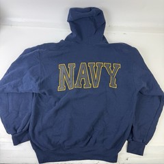Soffe US Navy Hoodie Mens Medium Blue United States Navy Graphic Sweatshirt USA