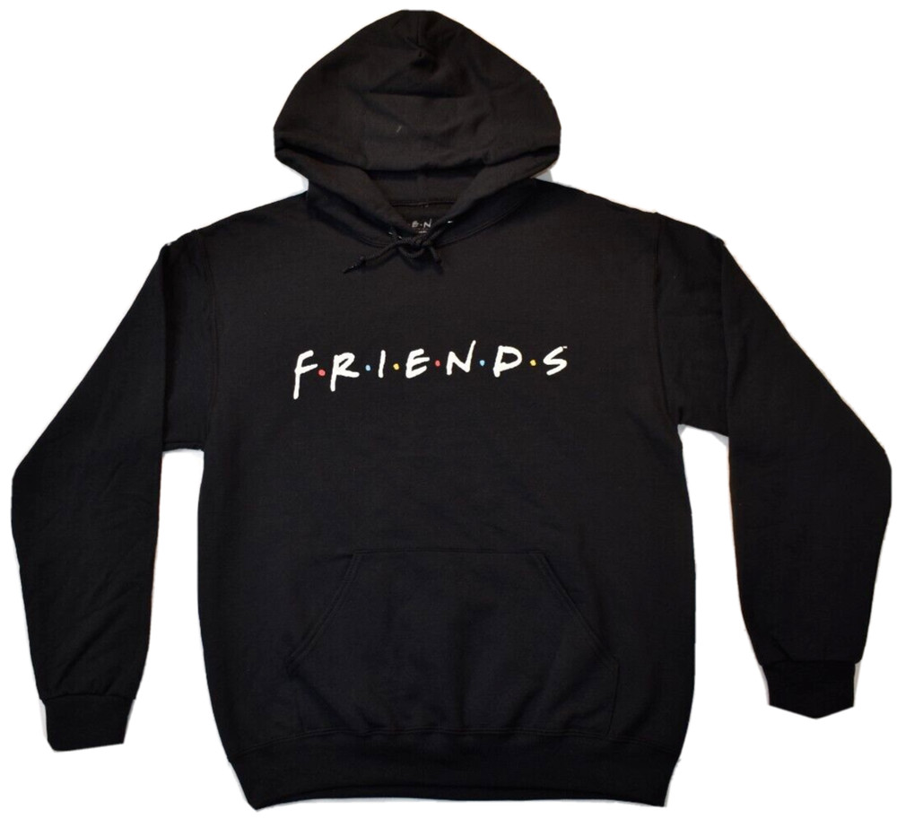 Friends The Television Series Mens F.R.I.E.N.D.S. Pullover Black Hoodie NWT M