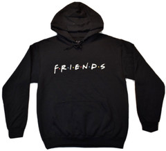 Friends The Television Series Mens F.R.I.E.N.D.S. Pullover Black Hoodie NWT M