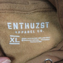 Enthuzst Apparel Co Hoodie Mens XL Brown Fleece Printed USA Back Graphic