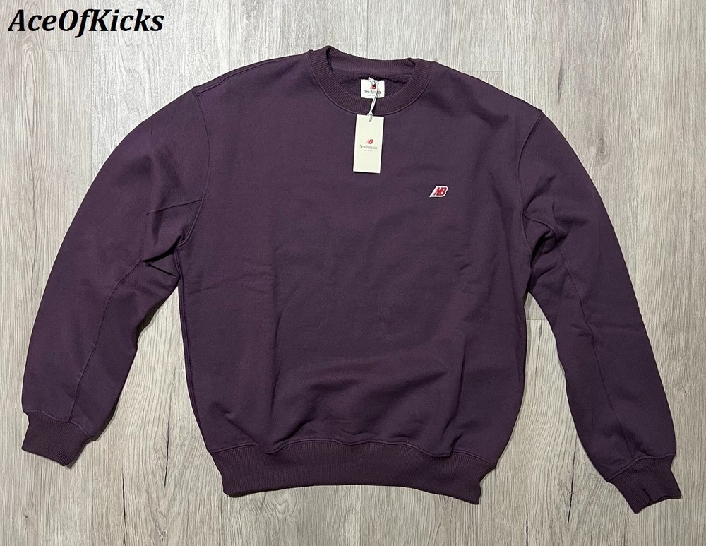 New Balance Made in USA Core Crew Neck Sweatshirt Plum XS-2XL Men’s MT43541-PLN