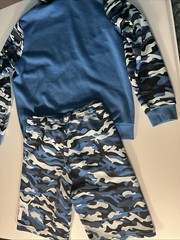 Puma Blue Black White Camo Hoodie & Pants Size Large & S Unisex Sweat Suit