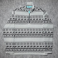 Chubbies Quarter Zip Fleece Pullover Bear Tree AOP Gray Comfort Men Size Small