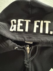Fitness Factory Hooded Sweatshirt Medium Full Zip Bodybuilding Pump Cover