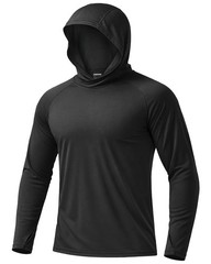 Men’s UPF 50+ Sun Hoodies Quick Dry Long Sleeve Rash Guard Fishing Swim Shirts