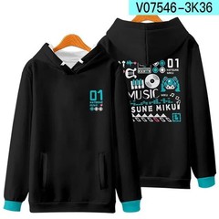 Kawaii Hatsune Miku Cartoon Anime Winter Hoodie 3D Printed Zipper Cardigan Hood