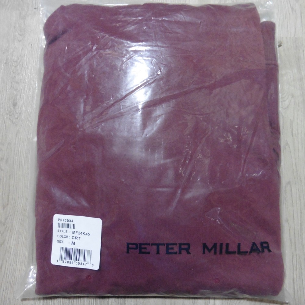 PETER MILLAR Mens M MEDIUM LAVA WASH HOODIE CLARET RED PULLOVER SWEATSHIRT