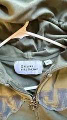 Telfar green & gray camo zip up hoodie size M