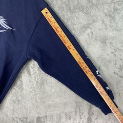 Vintage Sapphire Lounge Hoodie Mens XL Blue Fleece Sweatshirt Skater Y2K Tribal