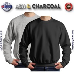 Mens Sweatshirt 2 Pack Heavy Blend Crew Neck Plain Jumper Pullover High Quality
