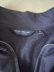 Peter Millar Men’s XL Navy 1/4 Zip Mock Neck Cotton Knit Pullover Sweatshirt