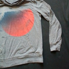 American Eagle Outfitters Mens Gray Sunset Graphic Hoodie Sweatshirt Pullover XS