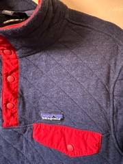 Patagonia Worn Wear M’s XXS Navy Organic Cotton Quilt Snap-T Pullover 25282 FA17