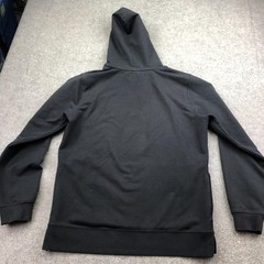 CUTS Hoodie Mens Large Black Pullover Knit Sweatshirt Split Hem Solid Basic