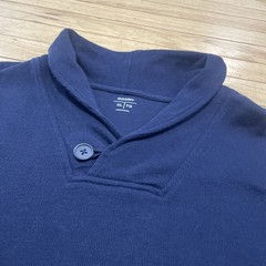Old Navy Blue Preppy Sweater Men XL Textured Fall Winter Shawl Classic Capsule