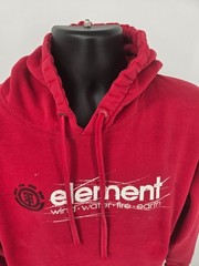 Element Hoodie Sweatshirt Mens XL Red Heavyweight Wind Water Fire Earth Pocket !