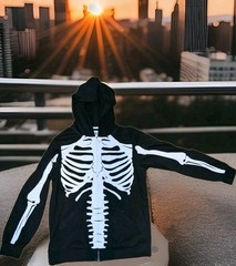 New Skeleton Jacket Hoodie Members Only The Chive Mens Size Large Full Zip
