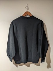 Vintage 90s Basic Training Gym Weightlifting Black Large Sweatshirt