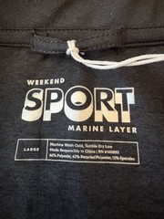 New Marine Layer Re-Spun Sport Quarter Zip Mens L Charcoal Performance Logo