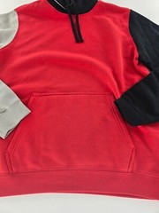 Nike Color Block Club Fleece Pullover Hoodie Men’s L Red/Black New