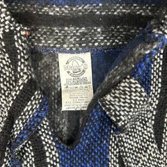 Artesanias Mexican Blue And Black Baja Hoodie Pullover Size Medium