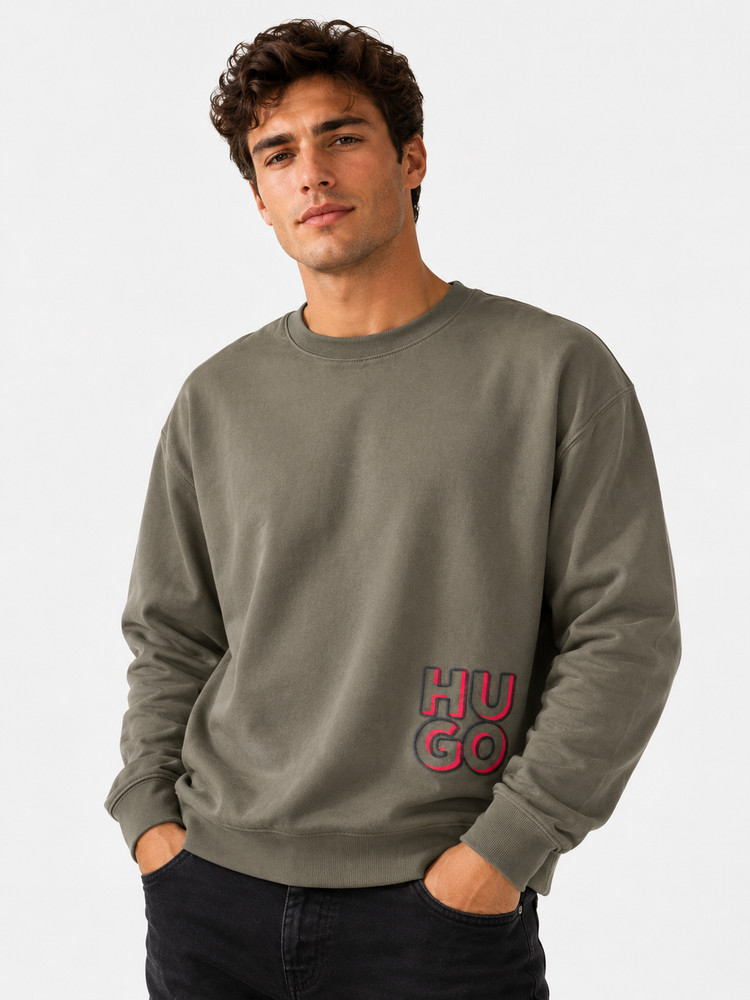 Hugo Boss Men’s Sweatshirt New S M L XL XXL Green Crew Neck Pullover Logo