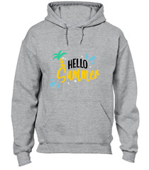 HELLO SUMMER HOODY HOODIE HOLIDAY BEACH CASUAL CLOTHING TOP COOL SLOGAN FUNNY