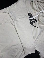 New Nike Sportswear Club Fleece Graphic Pullover Hoodie Mens L Bone BV2973-073