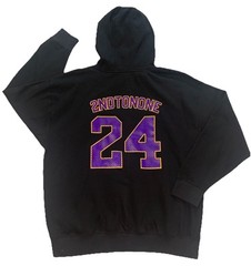 New 2nd To None LA Lakers NBA Mens XL Hoodie Sweatshirt Kobe Bryant #24 Black