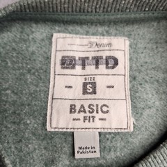 Tom Tailor Denim Mens Heritage Sweatshirt Sz S Gray Logo Basic Fit Long Sleeve