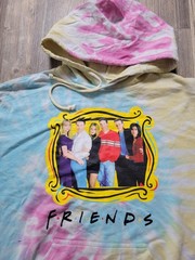 Friends Hoodie Mens Medium Tie Dye Pullover TV Show Graphic Sweatshirt
