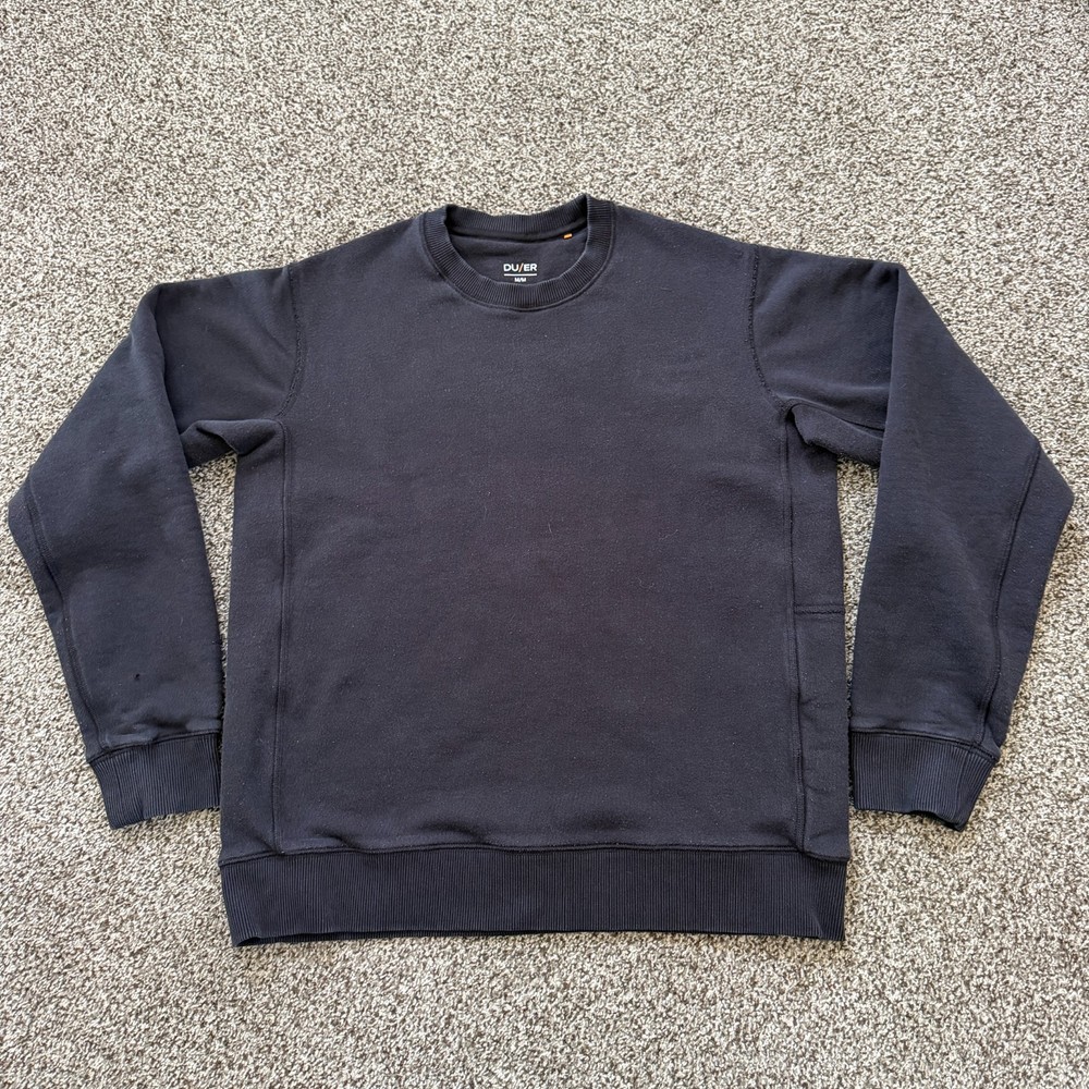 DU/ER Long Sleeve Black Sweatshirt Men’s M Crewneck Casual City Fleece Basic