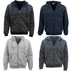 Men’s Thick Zip Up Hooded Hoodie w Winter Sherpa Fur Jumper Coat Jacket Sweater