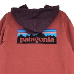 Patagonia Hoodie Mens S Organic Cotton Zip Up Two Tone Rust Plum Pullover Logo