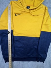Nike Therma Pullover Color Block Hoodie Navy Blue Yellow Men’s Medium