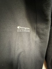 Champion Powerblend Hoodie Full Script Logo Black Size XS