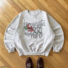 Christmas Santa Sleigh Reindeer Sweatshirt Holiday Winter Apparel