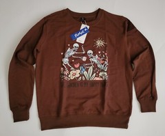 New ROMWE Sweatshirt Size Large Mens The Garden Is My Happy Place Pullover Brown