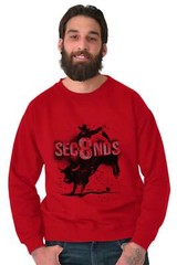 Eight Seconds Country Bull Riding Cowboy Gift Men’s Long Sleeve Crew Sweatshirt