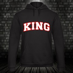 King Queen Partner Hoodie Hooded Pullover Sweatshirt Couple Couple Unisex XXS-5XL
