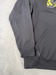 Nike Hoodie Men’s Medium Black Green Sportswear Club Fleece Pullover Big Swoosh