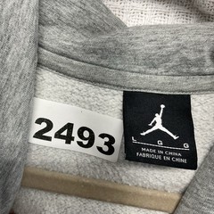 Jordan Dark Grey Heather/Deep Royal Graphic Hoodie Men L China Polyester/Spandex