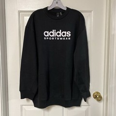 Adidas Sportswear All Season Fleece Graphic Sweatshirt Black Men’s S NWT $60