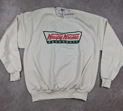 Vintage Krispy Kreme Sweatshirt Size XL Off White Jerzees Promotional y2k NEW