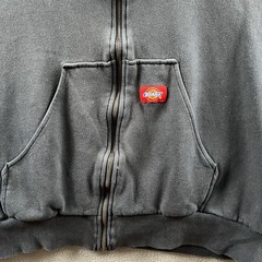 Vintage Dickies Thermal Lined Hoodie Mens XL Blue Full Zip 90s Y2K Grunge Skater